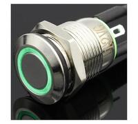 1PC 12MM with LED 3V 5V 12V 24V 220V Metal Button Switch Momentary push button auto reset waterproof illuminated IDGTTLDF(Green,5V)