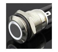 1PC 12MM with LED 3V 5V 12V 24V 220V Metal Button Switch Momentary push button auto reset waterproof illuminated IDGTTLDF(Gold,12V)