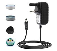 1PC 12V 1.25A 15W Power Supply Charger 4.0 * 1.7mm Power Cable Compatible with E-cho Dot (3rd/5rd/4th/1st Gen) 3/4 Gen E-cho Kids Edition 3/4 Gen Show 5(1/2Gen) Spot Fire TV Cube 1.5M Cord Black