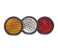 1pc 12V 24V 24 LED Car Rear Tail Light Brake Stop Side Marker Light Indicator Truck Trailer Round(1PIECE White)