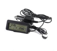 1PC 12V Digital LCD Car Thermometer Inside/Outside Temperature Gauge Meter with Cable, Thermometer for Car and Truck Indoor Outdoor(green)