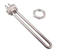 1pc 12v Heating Element DC Solar Resistance U Shape DN25 Electric Immersion Water Element Tubular Boiler Heater 100w 150w 200w(with locknut,150w)