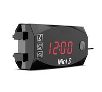 1Pc 12V Motorcycle Digital Clock Voltmeter Thermometer Motorcycle Refit Accessory 3 In 1 Electronic Meter For Motorcycle, Red