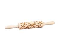 1pc 13.7in Moon and Star Wooden Embossed Rolling Pin Engraved Rolling Pins for Baking Tools Deep Engraving Cookies Stamp Tool Wooden Embossing Rolling Pin