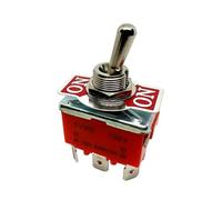 1PC 1321C 15A 250VAC 12mm Mounting Hole ON ON DPDT 6 Terminal Solder Pins Self-locking Power Rocker Latching Toggle Switch