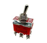 1PC 1321S 12mm Mounting Hole 15A 250VAC ON ON DPDT 6 Terminal Screw Pins Self-locking Power Rocker Latching Toggle Switch