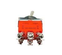 1PC 1321S ON ON 12mm Mounting Hole 15A 250VAC DPDT 6 Terminal Screw Pins Self-locking Power Rocker Latching Toggle Switch