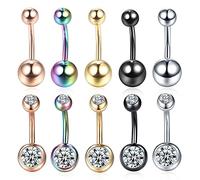 1Pc 14G Piercing Navel Surgical Steel Belly Button Rings Rose Gold Navel Piercing Goth Ombligo Ball Nombril Clever treatment