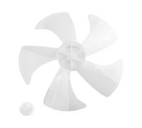 1pc 14Inch Fan Blade Household Blade Five Leaves With Nut Cover For Pedestal Fanner Accessories(Transparent White)