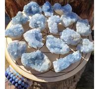 1pc 150-200g Celestite Crystal Raw Druzy Cluster Sky Blue Geode Rough Crystals