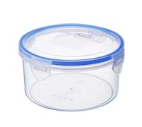 1pc 1500mL Round & Rectangle Food Grade Plastic Crisper - Four Sided Sealed Buckle Refrigerator Lunch Box Food Storage Container(Round)