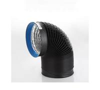 1pc 150mm PVC Aluminum Foil Ventilation Pipe - 1.5-6m Black Flexible Hose for Kitchen Exhaust and HVAC Systems(2m)