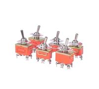 1pc 15A 250V SPST 2 4 6 Terminal ON OFF Toggle Switch Self-locking cap(E-TEN1121,5pcs)