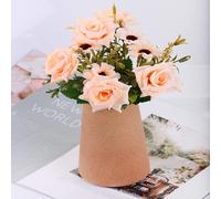 1pc/15cm/6in, Beige Vase - Ceramic Vase, 15 cm Minimalist Boho Decorative Beige for Modern Vase, Flower Vase, Farmhouse Table Shelf Decoration, Pampas Grass Vases, Suitable for Living Room, Living Roo
