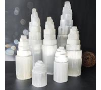 1pc 15cm Selenite Crystal Selenium Skyscraper Tower Home Decoration Stone Gypsum Decor Room