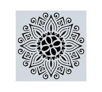 1Pc 15x15cm Beautiful Mandala Pattern Hollow Carving Stenclis Wall Brick Painting Auxiliary Spray Paint Coloring Mold White(Color 1)