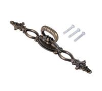 1Pc 160mm Long Antique Bronze European Flower Retro Handle Drawer Wardrobe Door Handle Wooden Box Handles with Screws Zinc Alloy