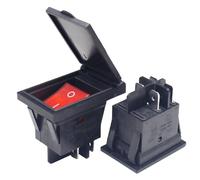 1PC 16A 250V red light 4 pin ON OFF rocker switch with covers
