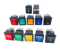 1pc 16A 250VAC/ 20A 125VAC,KCD4 Rocker Switch Power Switch 2 Position/ 3 Position 6 Pins Electrical Equipment with Light Switch(Self reset,ON-OFF-ON_1PCS_6 PIN)