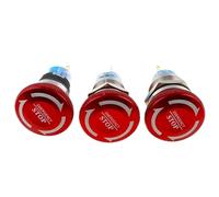 1pc 16mm 19mm 22mm Waterproof Metal Latching Emergency STOP Mushroom Push Button Switch Button Switch Knob Rotary Switch(22mm,3Pin(1NO1NC))