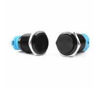 1pc 16mm Metal Button Switch Oxidized Black Flat Head High Head Self-locking Self-reset Small Button Switch(High Head,Self-reset)