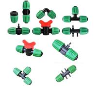 1Pc 16mm PE Tubing Barb Connecters 1/2 to 1/4inch Fittings Tee Elbow End Plug Joints Tap Pipe Garden Hose Splitter Coupling(End Cap)