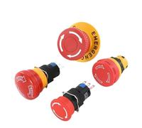 1PC 16mm Plastic Emergency Stop Switch Self Locking Latching Button Red Mushroom Head Switch(Big head 2NO2NC)