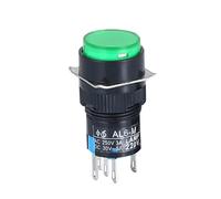 1PC 16MM Round Momentary & Self-Locking Push Light Button Power Switch Silver Contact 1NO1NC 5V 12V 24V 220V Reset 5Pins(Green,2NO 2NC_FIXED_24V)