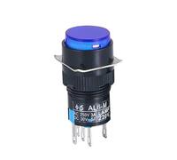 1PC 16MM Round Momentary & Self-Locking Push Light Button Power Switch Silver Contact 1NO1NC 5V 12V 24V 220V Reset 5Pins(Blue,1NO 1NC_FIXED_3V 5V 6.3V)