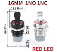 1PC 16MM Self-locking ON-OFF Slide Power High Current Metal Toggle Switch Waterproof Push Button 2 Positions 1NO1NC Illuminated Led(White LED (1NO 1NC),BLACK SHELL_SELF-LOCKING_3-6V)