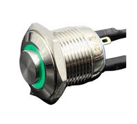 1PC 16MM Stainless Steel Metal Button Switch illuminated Ring LED 3V 5V 12V 24V 220V Momentary Push Not Fixed High Head MAX 10A(Blue,24V)