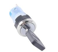 1pc 16mm Waterproof Rotary Switch Latching Knob 2 Positions No Light Button Switches Latching on off(Key 2position 2NO2NC)