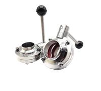 1pc 19mm 25mm 38mm 51mm 63mm Welding Manual Butterfly Valve 304 Stainless Steel Flow Control Valve Beer Brewing(32mm)