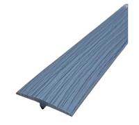 1PC 1m/39.37inch Self Adhesive T-Shaped Wooden Floor Strip Gap Transition Door Crossing Threshold, Seam Edge Suitable for Connecting Floor Gaps(Gray Wood Grain)