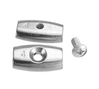 1Pc 2/3/4/6/8mm Double Hole Wire Rope Grip Cable Clamp Thread Simplex Clamp Zinc Alloy Silver Cable Clip Applications Tool(6mm)