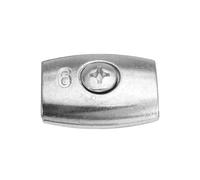 1Pc 2/3/4/6/8mm Double Hole Wire Rope Grip Thread Simplex Zinc Alloy Silver Clip Applications Tool(6mm)