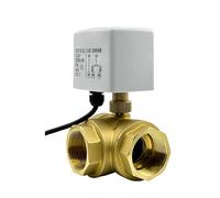 1PC 2" 3-Way Motorized Brass Ball Valve - 3-Wire Control for HVAC Systems(1.5 Inch T Type-220vac)