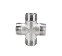 1pc 2" BSP 304 Stainless Steel Pipe Fittings External 4-Way Adapter Pipe Fittings