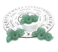1PC 2" Snake Statue Natural Stone Crystal Rose Quartz Jade Jasper Lepidolite Carved Animal Figurine Home Decor,Green Aventurine