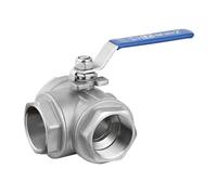 1pc 2" Three Way Stainless Steel BSP Thread Ball Valve DN32 T-Type L-Type(L Type)