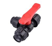 1Pc 20/25/32/40/50/63mm PVC Ball Valves Plastic Water Pipe Quick Valve PE Tube 3-Way Fast Connectors Irrigation Accessories(25mm,Black 1Pc)