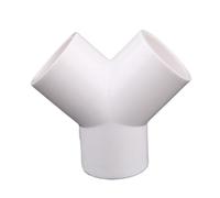1pc 20 25 32 40 50mm PVC Y 3-Way Connector Garden Irrigation Connector Aquarium Fish Tank Pipe Tube Adapter(White,40mm)