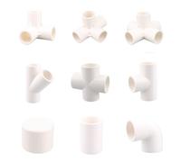1pc 20 25 32mm White PVC Pipe Connector Straight Elbow Tee Cross Joints Water Pipe Adapter 3 4 5 6 Ways Joints (Color : Straight, Size : I.D 25mm)