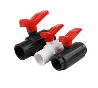 1PC 20-63mm PVC Ball Valve Dual Purpose Plastic Switch Garden Irrigation Fish Tank Accessories Water Supply Pipe Joint(Red,40mm(1pc))