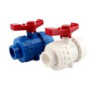 1PC 20~63mm PVC Pipe Union Ball Valve Garden Irrigation Aquarium Fish Tank Industrial Water Treatment Joint Fittings(Blue Color,Inner Dia 32mm)