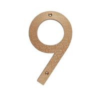 1pc 20cm 8 Inch 0-9/A-D Letters Big House Number ABS Numbers Address Sign Door Plates Home Yard Outdoor Numeros(Gold-9)