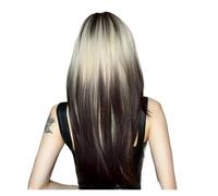 1pc 22 Inch Synthetic Gradient Red Brown Wig With Bangs Graded Straight Hair Women's Stylish Wigs Suitable For Any Occasion