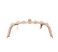 1Pc 22CM Arch Flower Diamond Metal Making Kiss Clasp Purse Frame for Bag Clutch to The Accessories for DIY Bag Making(Gold)