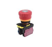 1pc 22mm Emergency Stop Knob 1NO Latching Type Rotary Emergency Stop Switch with LED Light Power Control Switch(LED Light,1NC_LATCHING_220V 5A)
