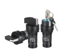 1PC 22mm Key Knob Switch 1NO/2NO/1NO1NC 2/3 Position Self Locking Select Rotary Switch Power Conversion Switch 5A on Off(2 Position Knob,1NO)